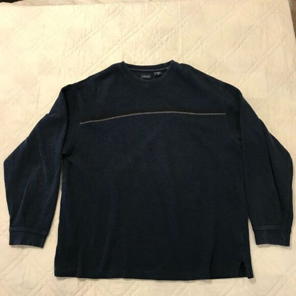 Izod blue long‎ sleeve pull over sweater XL